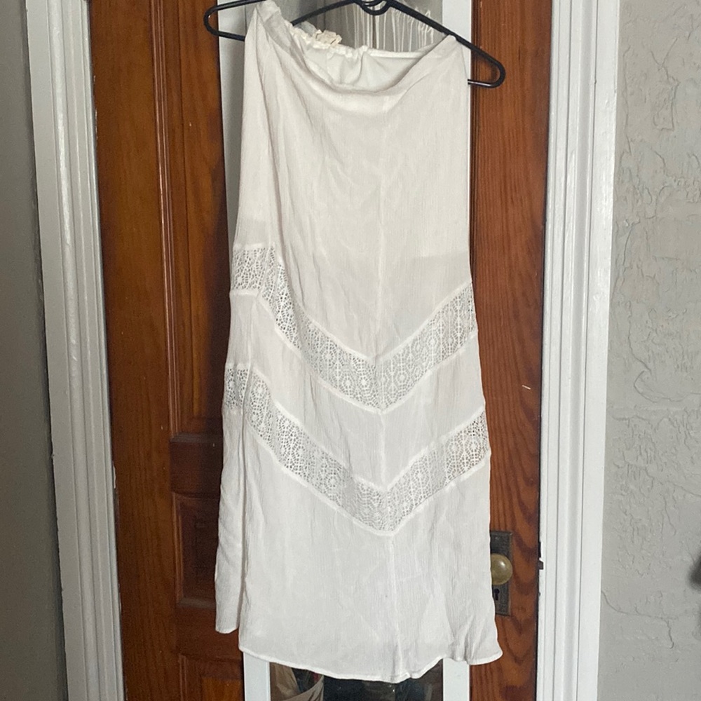 Full length white skirt